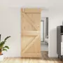 Porta Scorrevole con Set Hardware 85x210 cm Legno Massello Pino