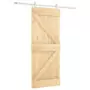 Porta Scorrevole con Set Hardware 85x210 cm Legno Massello Pino