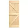 Porta Scorrevole con Set Hardware 85x210 cm Legno Massello Pino