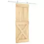 Porta Scorrevole con Set Hardware 80x210 cm Legno Massello Pino