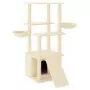 Albero per Gatti con Tiragraffi in Sisal Crema 133 cm