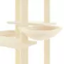 Albero per Gatti con Tiragraffi in Sisal Crema 133 cm