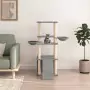 Albero per Gatti con Tiragraffi in Sisal Grigio Chiaro 133 cm