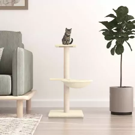 Albero per Gatti con Tiragraffi in Sisal Crema 72 cm