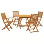 Set da Pranzo per Giardino 5 pz in Legno Massello di Acacia