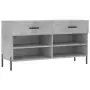 Panca Porta Scarpe Grigio Cemento 102x35x55cm Legno Multistrato