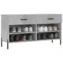 Panca Porta Scarpe Grigio Cemento 102x35x55cm Legno Multistrato