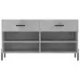 Panca Porta Scarpe Grigio Cemento 102x35x55cm Legno Multistrato