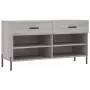 Panca Porta Scarpe Grigio Sonoma 102x35x55 cm Legno Multistrato