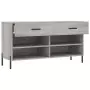 Panca Porta Scarpe Grigio Sonoma 102x35x55 cm Legno Multistrato