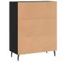 Credenza Nera 69,5x34x90 cm in Legno Multistrato