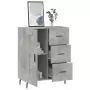 Credenza Grigio Cemento 69,5x34x90 cm in Legno Multistrato