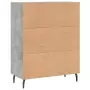 Credenza Grigio Cemento 69,5x34x90 cm in Legno Multistrato