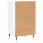 Credenza Bianco Lucido 40x35x70 cm in Legno Multistrato