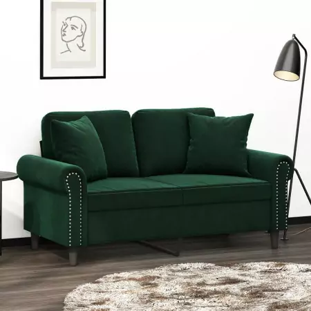 Cuscini Decorativi 2 pz Verde Scuro 40x40 cm in Velluto