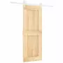 Porta Scorrevole con Set Hardware 80x210 cm Legno Massello Pino