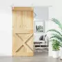 Porta Scorrevole con Set Hardware 90x210 cm Legno Massello Pino