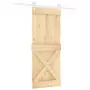 Porta Scorrevole con Set Hardware 90x210 cm Legno Massello Pino