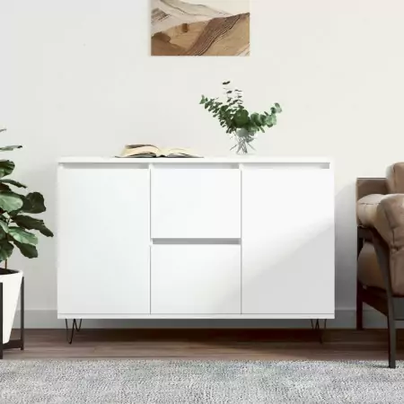 Credenza Bianca 104x35x70 cm in Legno Multistrato