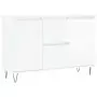 Credenza Bianco Lucido 104x35x70 cm in Legno Multistrato