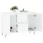 Credenza Bianco Lucido 104x35x70 cm in Legno Multistrato