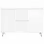 Credenza Bianco Lucido 104x35x70 cm in Legno Multistrato