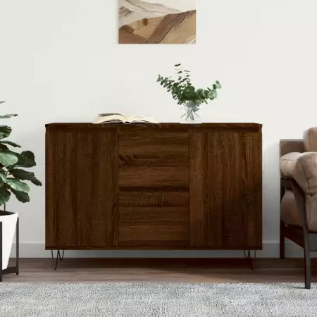 Credenza Rovere Marrone 104x35x70 cm in Legno Multistrato