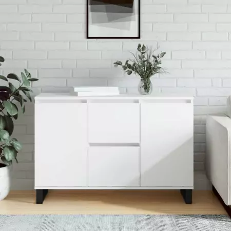 Credenza Bianca 104x35x70 cm in Legno Multistrato