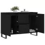 Credenza Nera 104x35x70 cm in Legno Multistrato