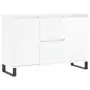 Credenza Bianco Lucido 104x35x70 cm in Legno Multistrato