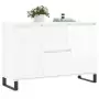 Credenza Bianco Lucido 104x35x70 cm in Legno Multistrato