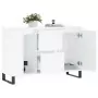 Credenza Bianco Lucido 104x35x70 cm in Legno Multistrato