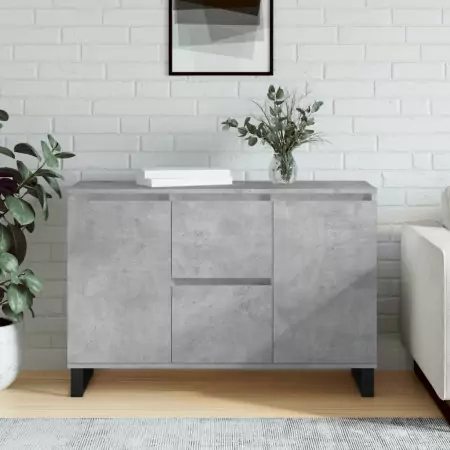 Credenza Grigio Cemento 104x35x70 cm in Legno Multistrato