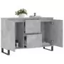 Credenza Grigio Cemento 104x35x70 cm in Legno Multistrato