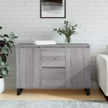 Credenza Grigio Sonoma 104x35x70 cm in Legno Multistrato