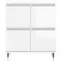 Credenza Bianco Lucido 60x35x70 cm in Legno Multistrato