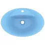 Lavabo con Troppopieno Ovale Azzurro Opaco 58,5x39 cm Ceramica