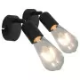 Faretti 2 pz con Lampadine a Incandescenza 2 W Nero E27