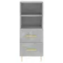 Credenza Grigio Cemento 34,5x34x90 cm in Legno Multistrato