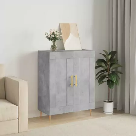 Credenza Grigio Cemento 69,5x34x90 cm in Legno Multistrato