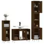 Set Mobili da Bagno 3 pz Rovere Marrone in Legno Multistrato