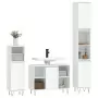 Set Mobili da Bagno 3 pz Bianco Lucido in Legno Multistrato