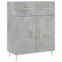 Credenza Grigio Cemento 69,5x34x180 cm in Legno Multistrato