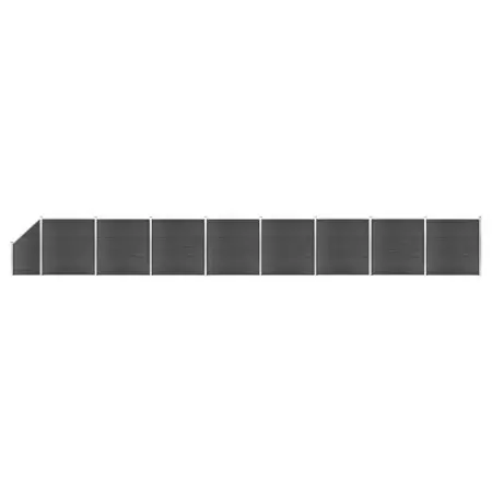 Set Pannelli di Recinzione in WPC 1484x(105-186) cm Nero