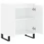 Credenza Bianco Lucido 60x35x70 cm in Legno Multistrato