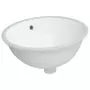 Lavandino da Bagno Bianco 47x39x21 cm Ovale in Ceramica