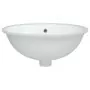 Lavandino da Bagno Bianco 47x39x21 cm Ovale in Ceramica