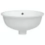 Lavandino da Bagno Bianco 37x31x17,5 cm Ovale in Ceramica