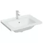 Lavandino da Bagno Bianco 71x48x19,5cm Rettangolare in Ceramica