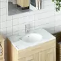 Lavandino da Bagno Bianco 33x29x16,5 cm Ovale in Ceramica